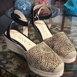 Channing Espadrille Wedge In Dotted Haircalf